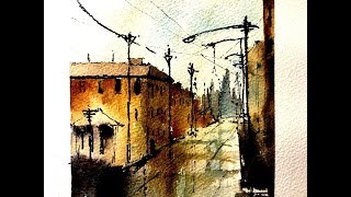 Watercolour Streetscape Painting with Warm Colors- with Chris Petri