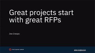 Successful Projects Start with Great RFPs