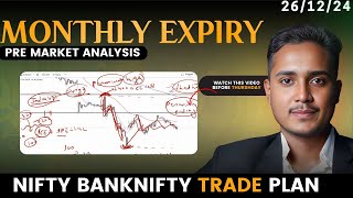 Nifty Monthly Expiry analysis | Market prediction for tomorrow | For 26 dec 24'