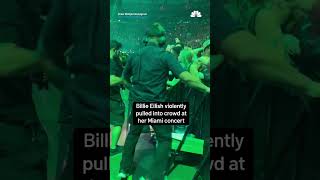 Billie Eilish violently pulled into crowd at her Miami concert