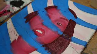 Paint Lizzo's portrait with me - tape work! (ASMR)