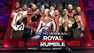 WWE Royal Rumble 2023 Men's Royal Rumble Match Official Match Card V3