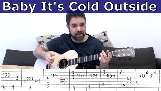 Fingerstyle Tutorial: Baby It's Cold Outside [FULL Instrumental] - Guitar Lesson w/ TAB | LickNRiff