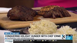 Chef Ernie combining Christmas and Hanukkah culinary traditions