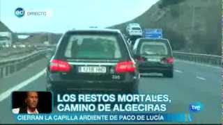 Los restos de Paco de Lucia, camino de Algeciras.