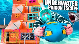 5 Story UNDERWATER BOX FORT Prison ESCAPE! The Movie