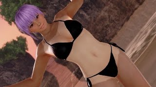 DOAX3 Ayane (日焼け跡が残った あやね、水着：漆黒のビキニ、髪型：ショートポニテ) Jet Black Bikini, one-piece tan