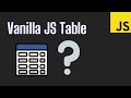Build a Table Only Using Vanilla JavaScript!