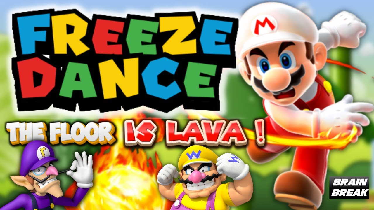 🔥 Super Mario Freeze Dance | The Floor Is Lava Brain Break | Just Dance ...