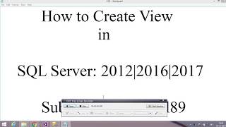 How to create views in sql server 2017