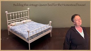 Building this miniature Vintage Queen Bed in 1:12 scale