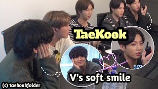 Taehyung soft smile as he gazes Jungkook - Taekook at RUN BTS Ep 122 💜💜💜