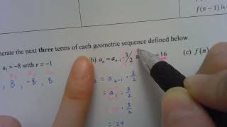 Alg 2 Lesson 6.03 - Geometric Sequences