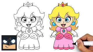 How to Draw Princess Peach | Super Mario