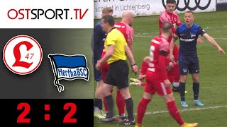 3 Elfmeter! Kampfspiel im Zoschke: Lichtenberg - Hertha BSC II 2:2 | Regionalliga Nordost