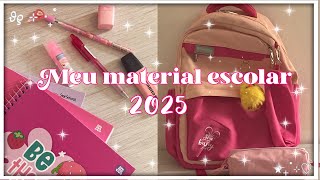 Meu material escolar 2025 🌷| cadernos , canetas , mochila