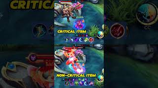 ZILONG CRITICAL ITEM Vs NON CRITICAL ITEM