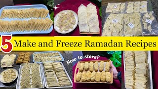 5 Easy “Make, Pack \u0026 Store” Ramadan Recipes | Chicken Wonton, Crispy Kabab, Spring Roll, Samoosa