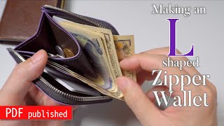 [Leather Craft] How to make an L-shaped Zipper Wallet (PDF published)