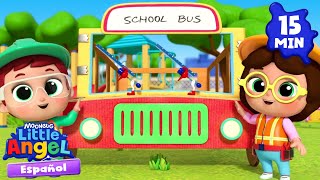 baby drives - canción wheels on the bus | Canciones Infantiles 🎵 | Little Angel y sus amigos