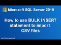 How to import CSV file into MS SQL Server using BULK INSERT statement