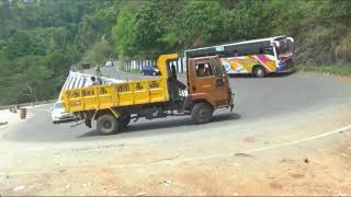 Lorry Car And Tempo Are Travel On Ooty Hairpin Bend Road At