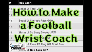 How to Make a Wrist Coach for Youth Football using MS Excel Spreadsheet Easy Wrist Coaches Template