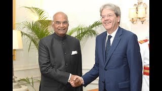 Italian PM Paolo Gentiloni calls on President Kovind at Rashtrapati Bhavan