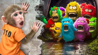 KiKi Monkey Hide and Seek with Monster and escape Impossible Prison Maze | KUDO ANIMAL KIKI