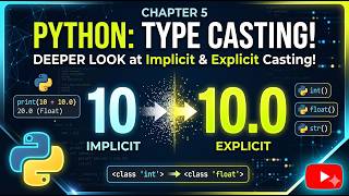 Python Type Casting Tutorial: Implicit vs Explicit Conversion (Chapter 5)