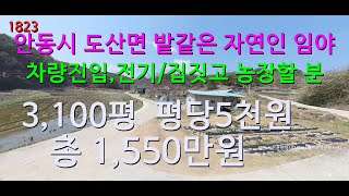 [번호 1823}안동시 밭같은 자연인 임야 총1,550만원