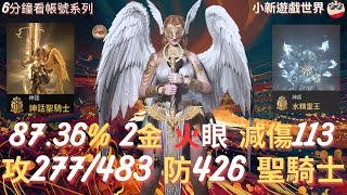 【天堂W】6分鐘看帳號系列【金色專區】:87.36%、2金【最高攻命277/483】【防426、減傷113】、4紫滿紅技能、火眼滿分、聖騎士 EP.195