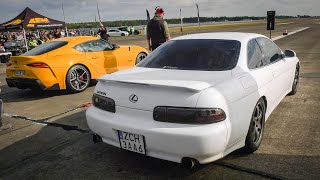 Toyota Soarer with 2JZ Engine (670HP) vs Toyota Supra MK5 (700HP) 1/2 Mile Dragrace