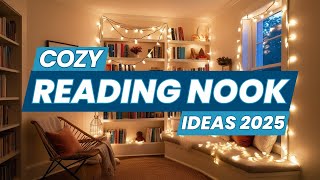 Cozy Reading Nook Ideas 2025 | Stylish Bookshelf Inspiration | Warm Lighting Concepts