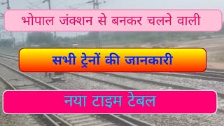 All originating trains from Bhopal jn. भोपाल जंक्शन से बनकर चलने वाली सभी ट्रेनों की जानकारी