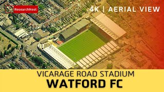 Vicarage Road | Watford | 4K | Aerial View | FIFA Stadiums |  Hertfordshire | England | UK | Europe