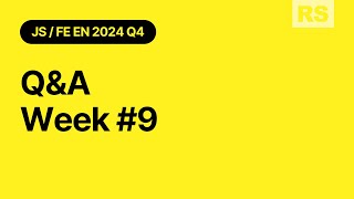 JavaScript/Front-end Course 2024Q4 - Week#9