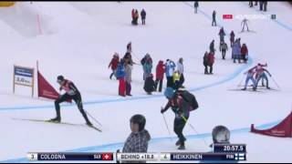 Tour de Ski 2016 Alex Harvey  with Maurice Manificat and Matti Hikkinen chasing 3rd, Dario Cologna