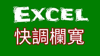 【EXCEL教學】快速調整到最佳欄寬與列高