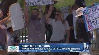 Group expresses unemployment benefit frustrations during protest