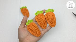 Crochet Carrot Hair Clip | Free Carrot Applique Crochet Pattern | Tutorials by Letsyarnoverover