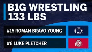 133 LBS: #15 Roman Bravo-Young (Penn State) vs. #6 Luke Pletcher (Ohio State) | Big Ten Wrestling