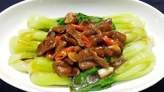 How to Cook របៀបឆាស្ពៃតឿប្រេងខ្យងជាមួយផាក់ឡូវពោះវៀនធំ (ឆ្ងាញ់ពិសេស)