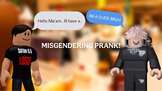 Misgendering, Ordering In Properly, Weird questions prank! (Roblox Trolling)