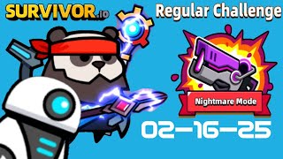 Survivor.IO Nightmare Challenge 2-16-25  Level 140 Red Star Master Yang Synergy Twin Lance