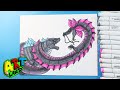 How to Draw Godzilla vs Tiamat | Godzilla x Kong