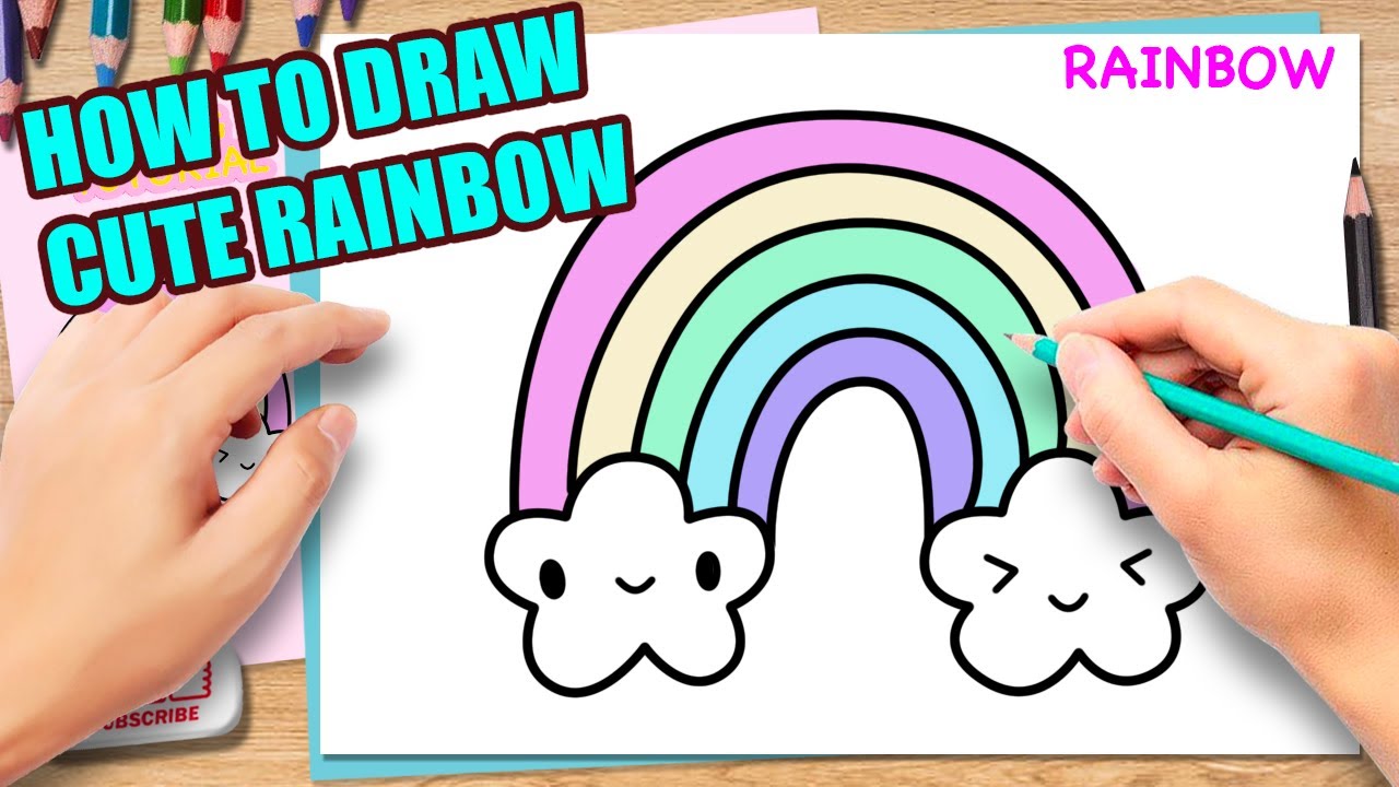 Super Easy How To Draw Cute Rainbow Youtube