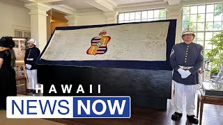 Queen Liliuokalani's Royal Standard returns to Washington Place