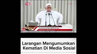 Larangan Mengumumkan Kematian Di Media Sosial - Ustadz Yazid Bin Abdul Qadir Jawas