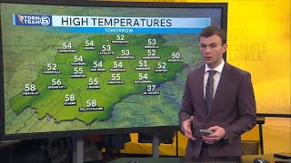 A cooler Thursday with increasing clouds